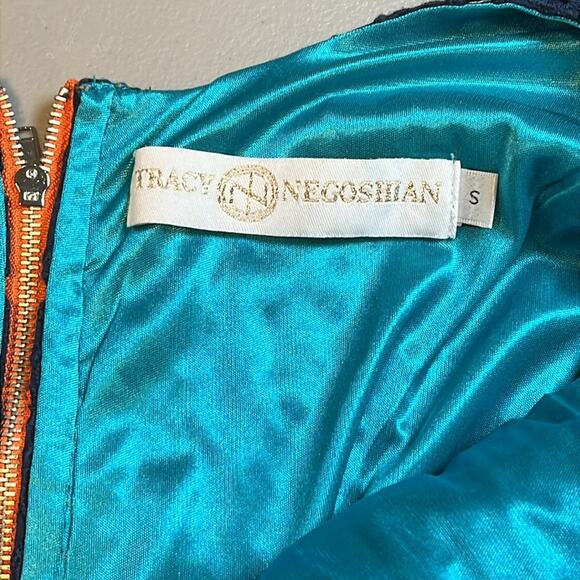 Tracy Negoshian Blue Layered Tank Top Orange Zipper Detail Women's Size Small :) - Picture 5 of 7